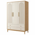 Kleiderschrank 120 x 55 x 190 cm Holzwerkstoff Beige Eichefarben mit 3 Türen und 2 Schubladen