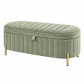 Aufbewahrungsbank 110 x 45 x 45 cm Samt Grün mit Stauraum im Glamour-Stil
