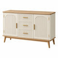 Sideboard 160 x 40 x 90 cm Holz Creme Naturholz mit 3 Schubladen und 2 Türen im Landhausstil