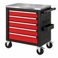 Werkzeugwagen 77 x 46 x 98 cm aus Stahl Rot Schwarz mit 6 Schubladen